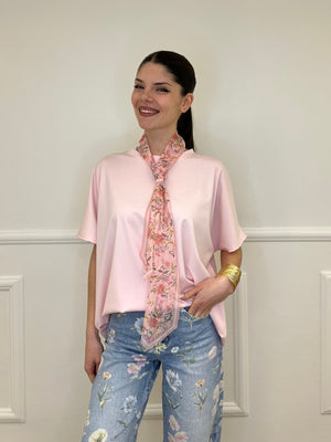 T-shirt Maxi Con Foulard 35080 Rosa