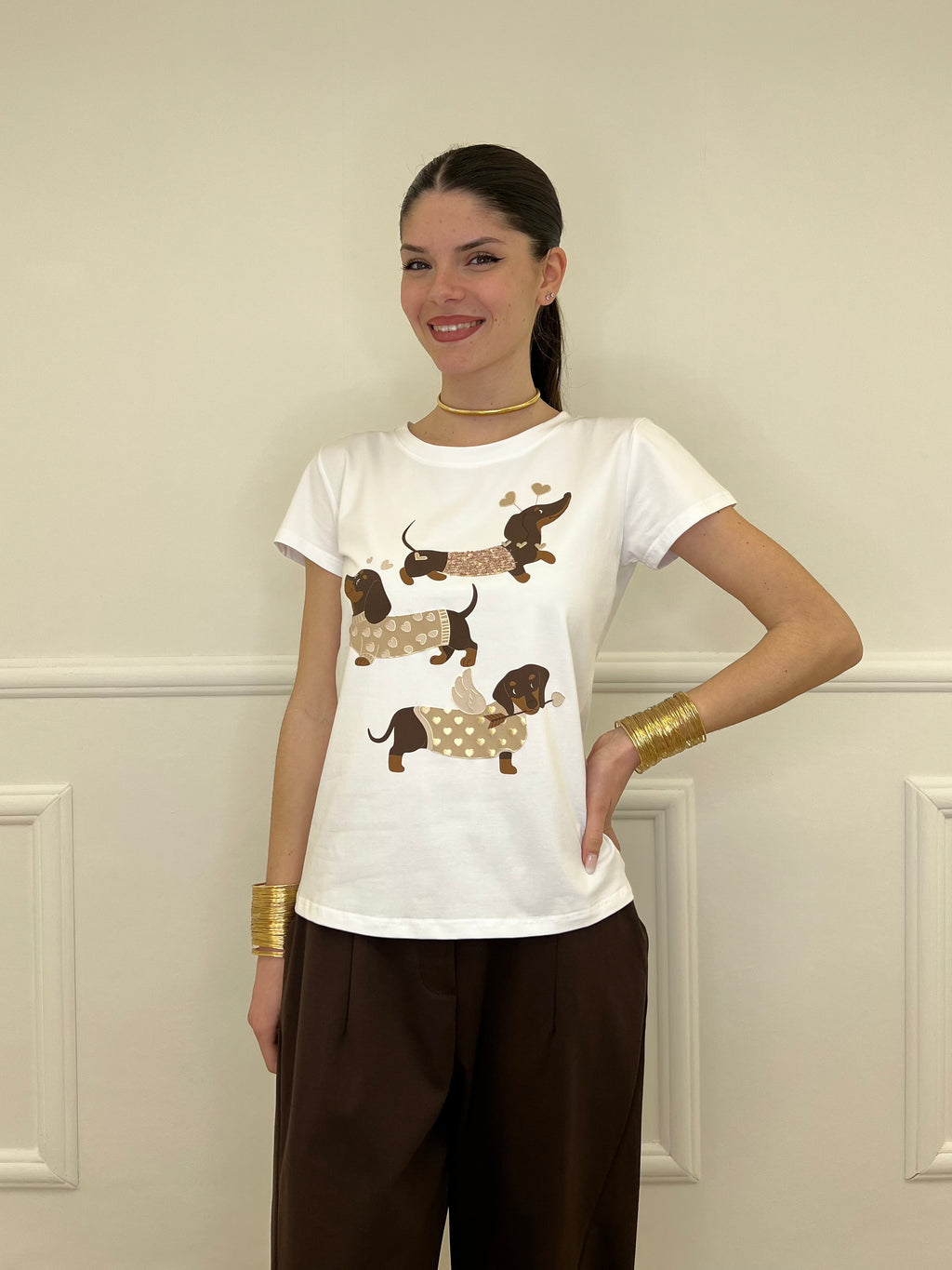 T-shirt Bassotto Paillettes 26252