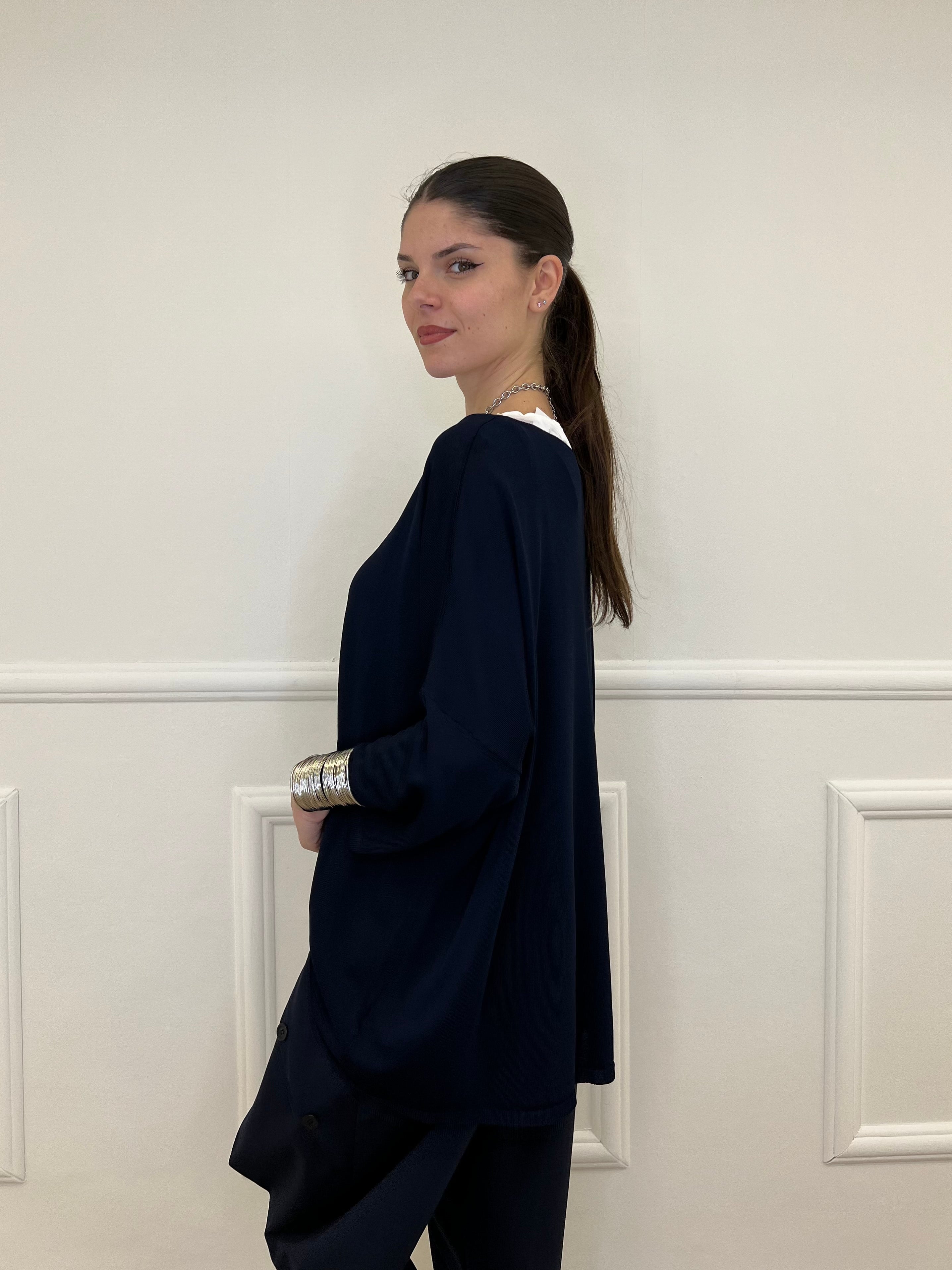 Twin Set Maxi Maglia e Canotta 53716 Blu