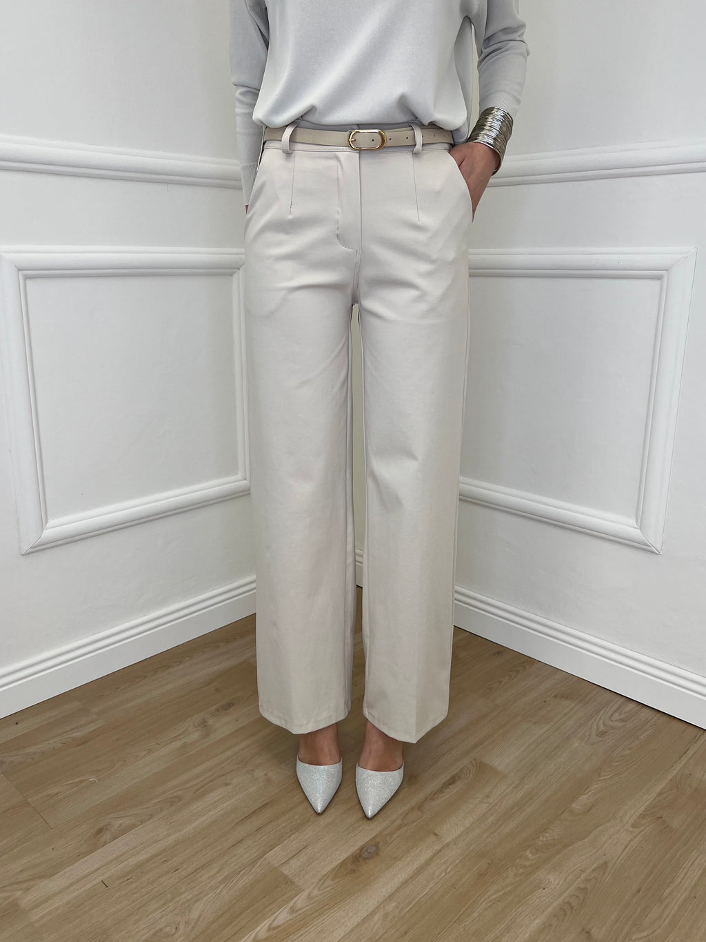 Pantalone Dritto Punto Milano 2403 Beige