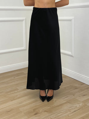 Gonna Longuette Satin 2236 Nero
