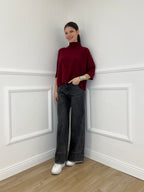 Jeans Palazzo Sfrangiato H03 Grigio