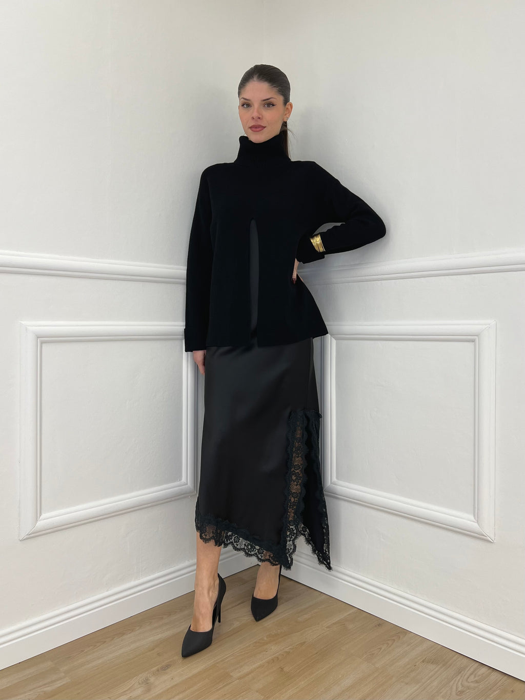 Maglia Spacco 10834 Nero