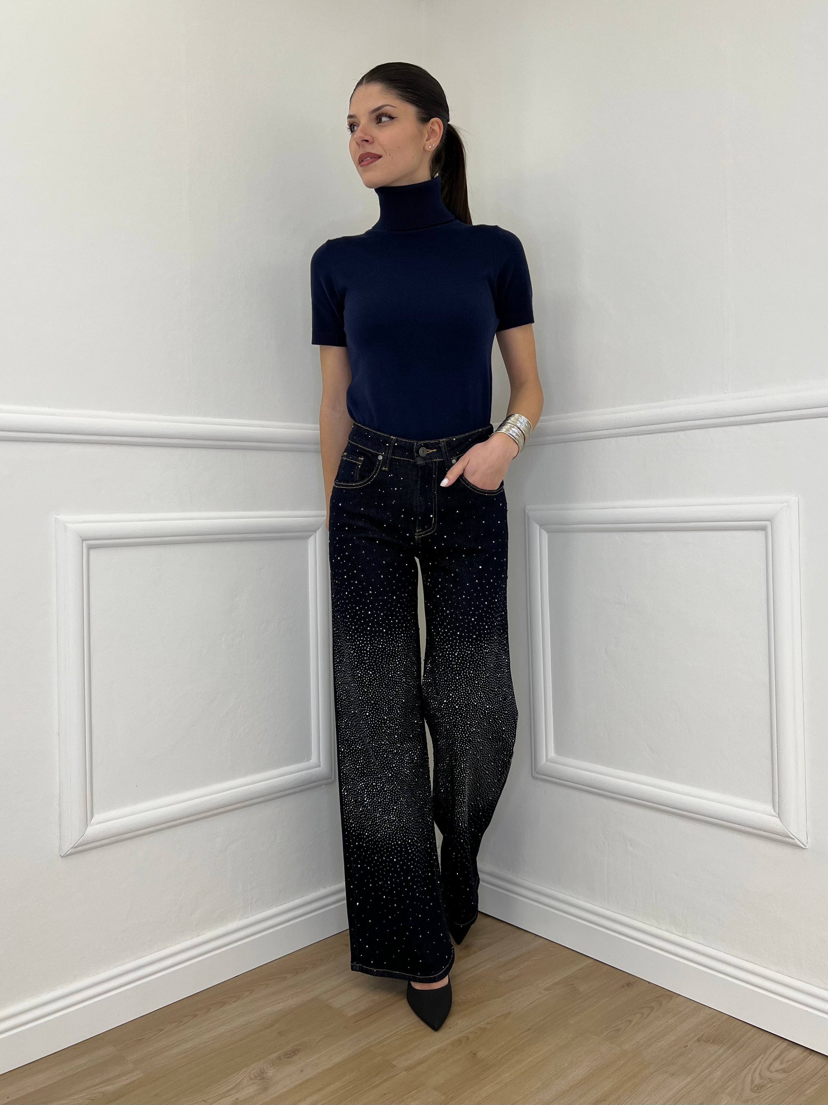 Jeans Strass 2377 Blue Black