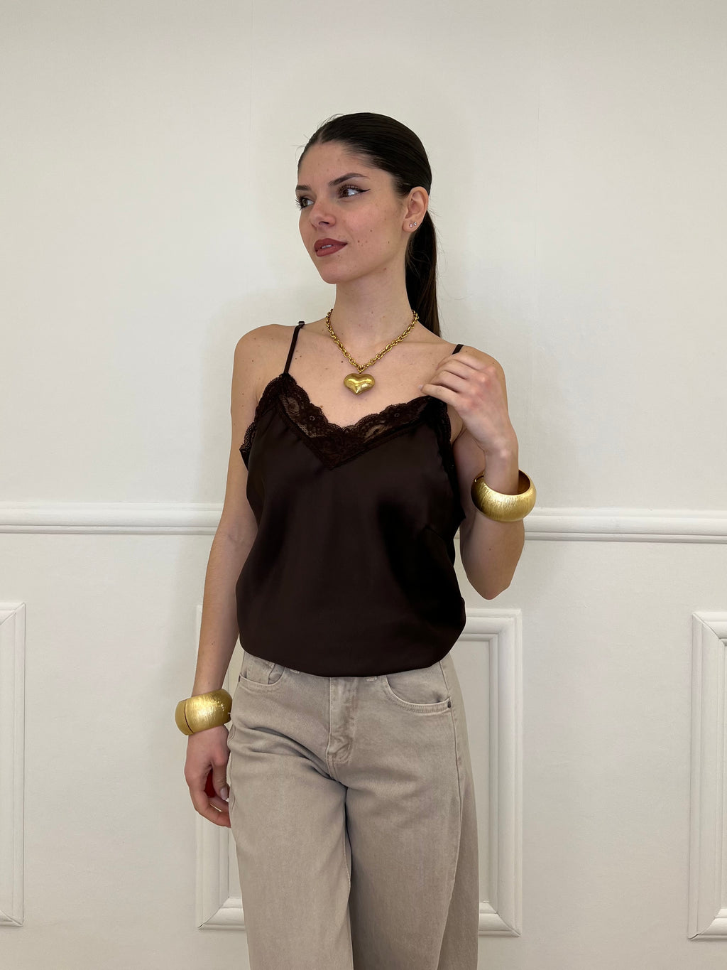 Top Satin Pizzo 1542