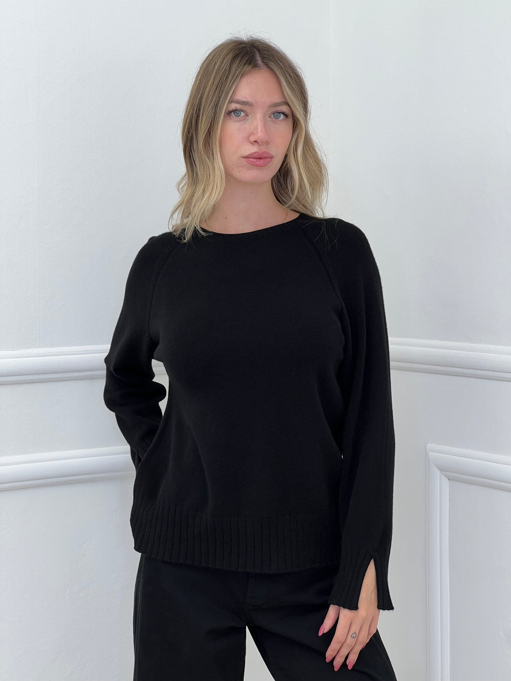 Maglia Polsini con Spacco 24160 Nero