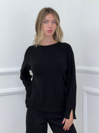 Maglia Polsini con Spacco 24160 Nero