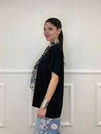 T-shirt Maxi Con Foulard 35080 Nero