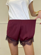 Shorts Lingerie Pizzo L337 Burgundy