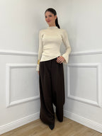 Maglia Drappeggio 081168 Panna