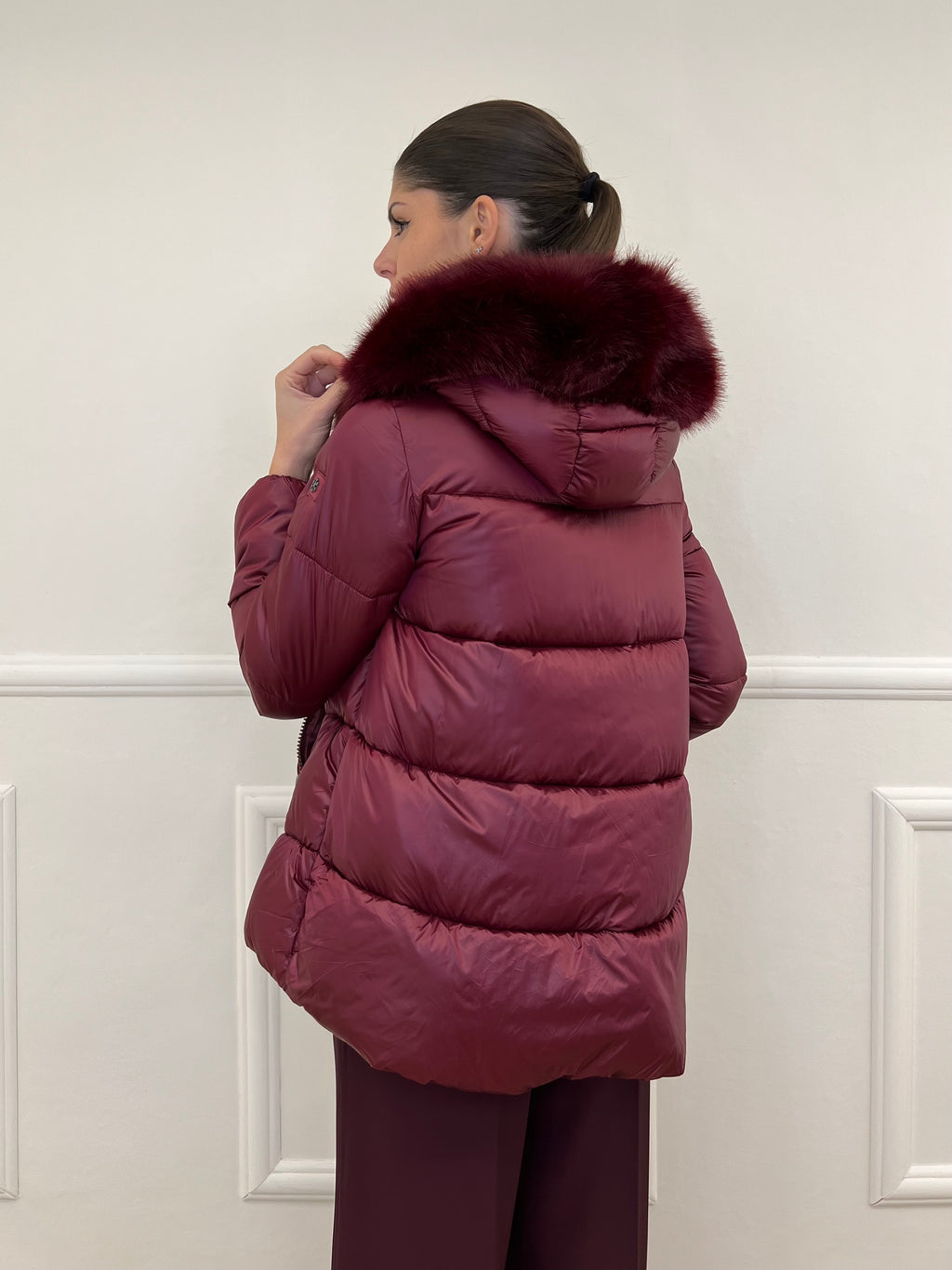 Piumino Corto Pelliccia 2259 Burgundy