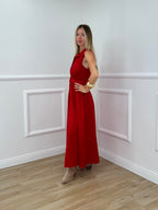 Abito Cotone Cintura 364997 Rosso