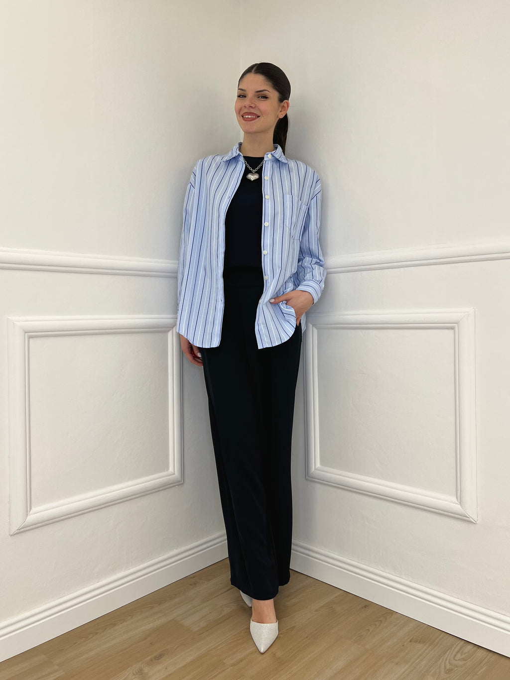 Pantalone Fluido 22059 Blu