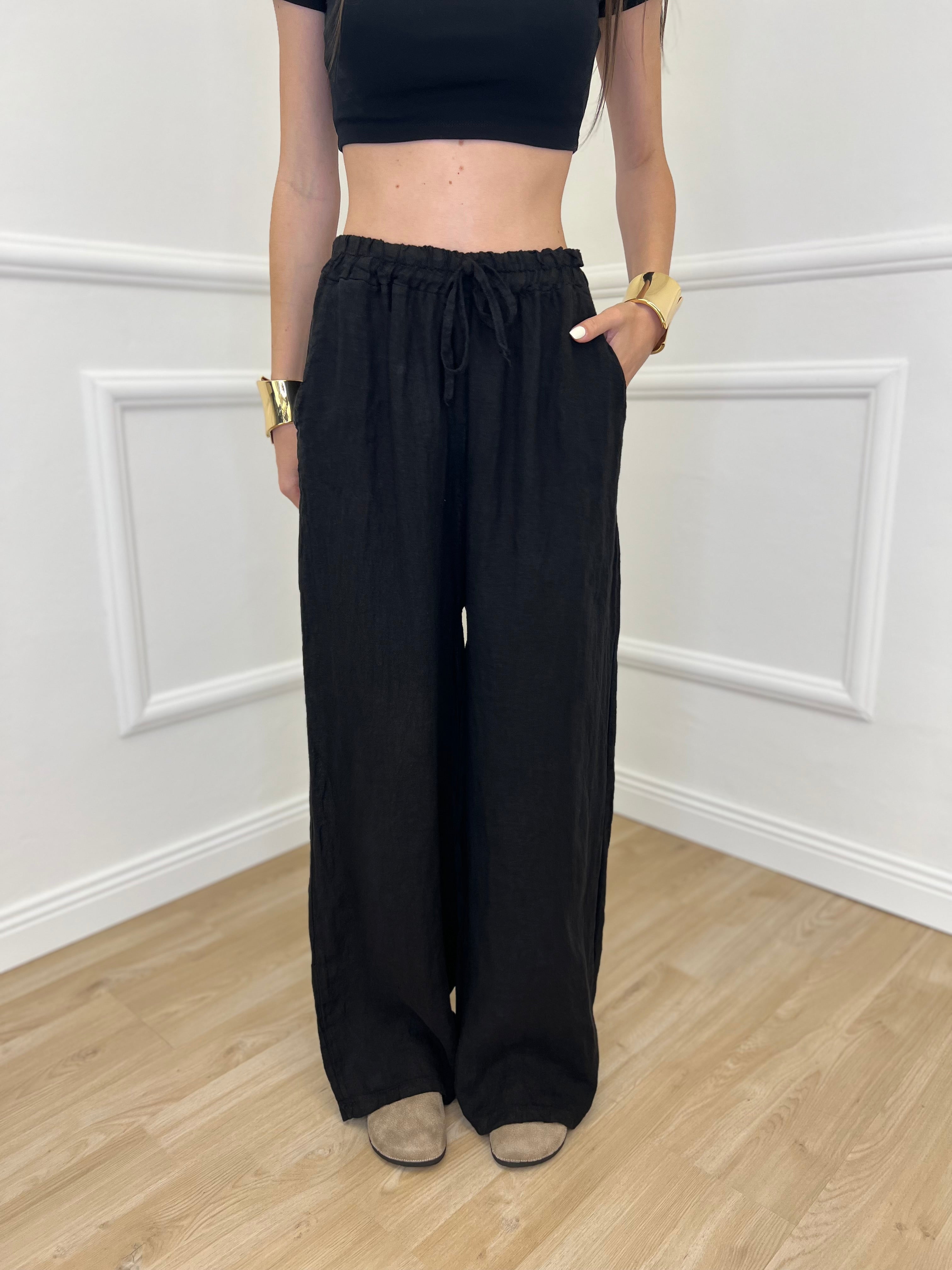 Pantalone Palazzo Lino I586 Nero