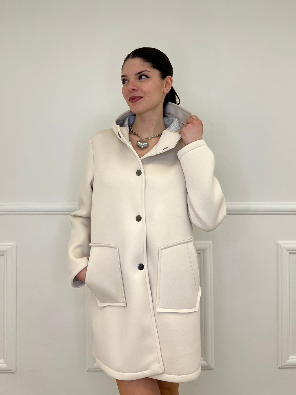 Cappotto Neoprene 1578 Ecru