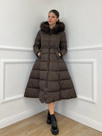 Piumino Lungo Pelliccia 0631 Moro