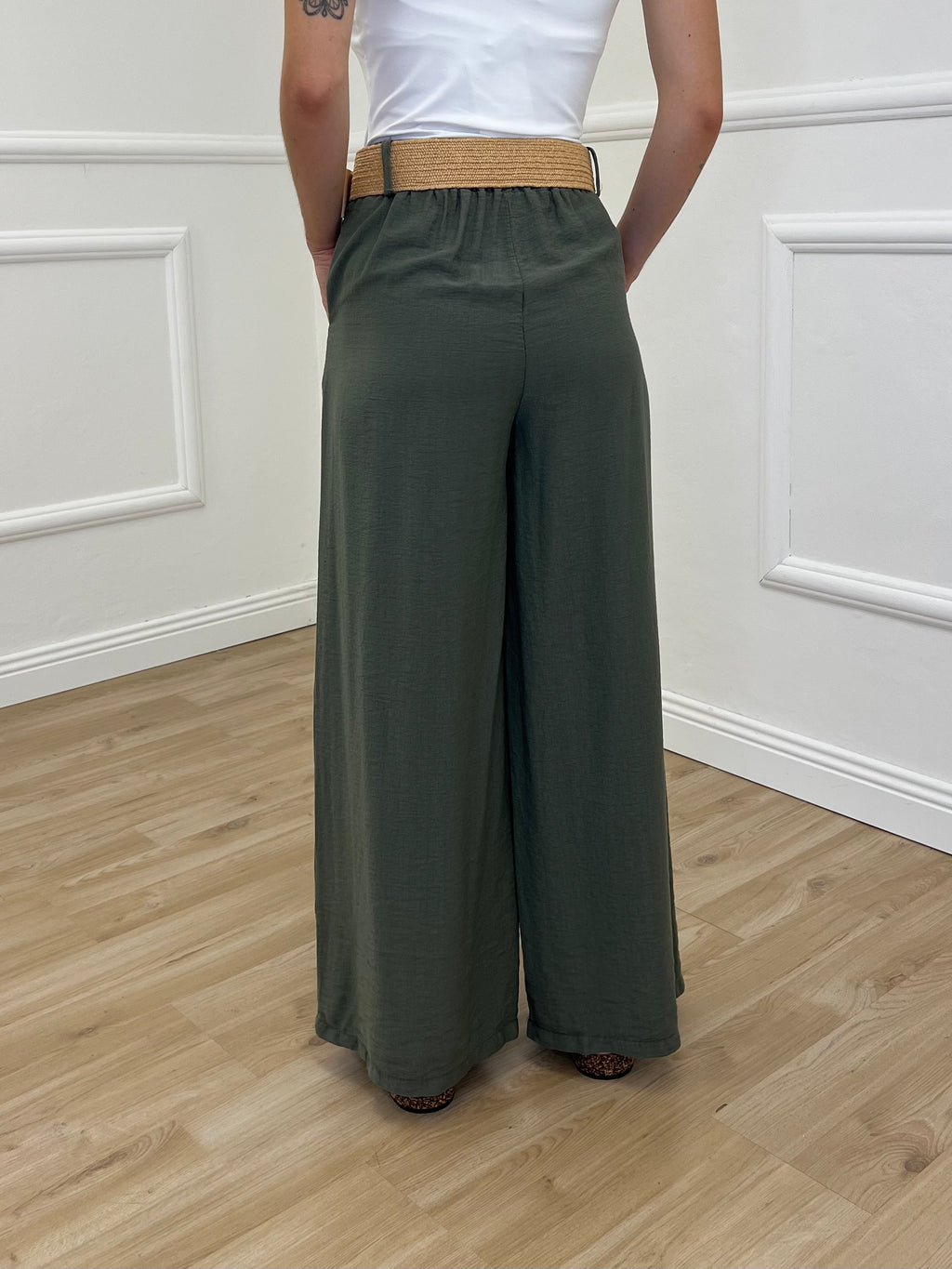 Pantalone Viscosa Strop 33660 Verde Militare