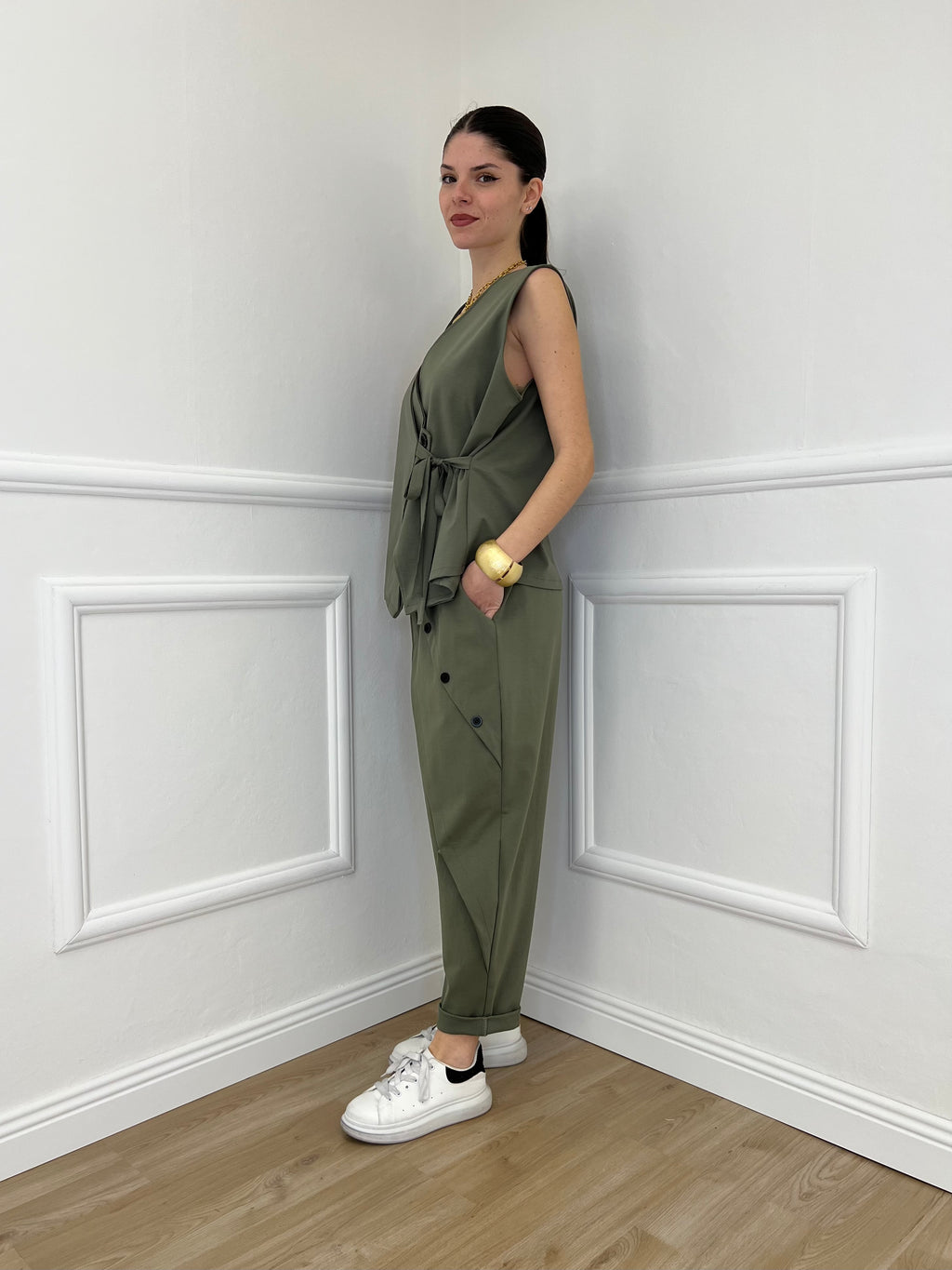 Pantalone Baggy Portafoglio 51256 Verde Militare