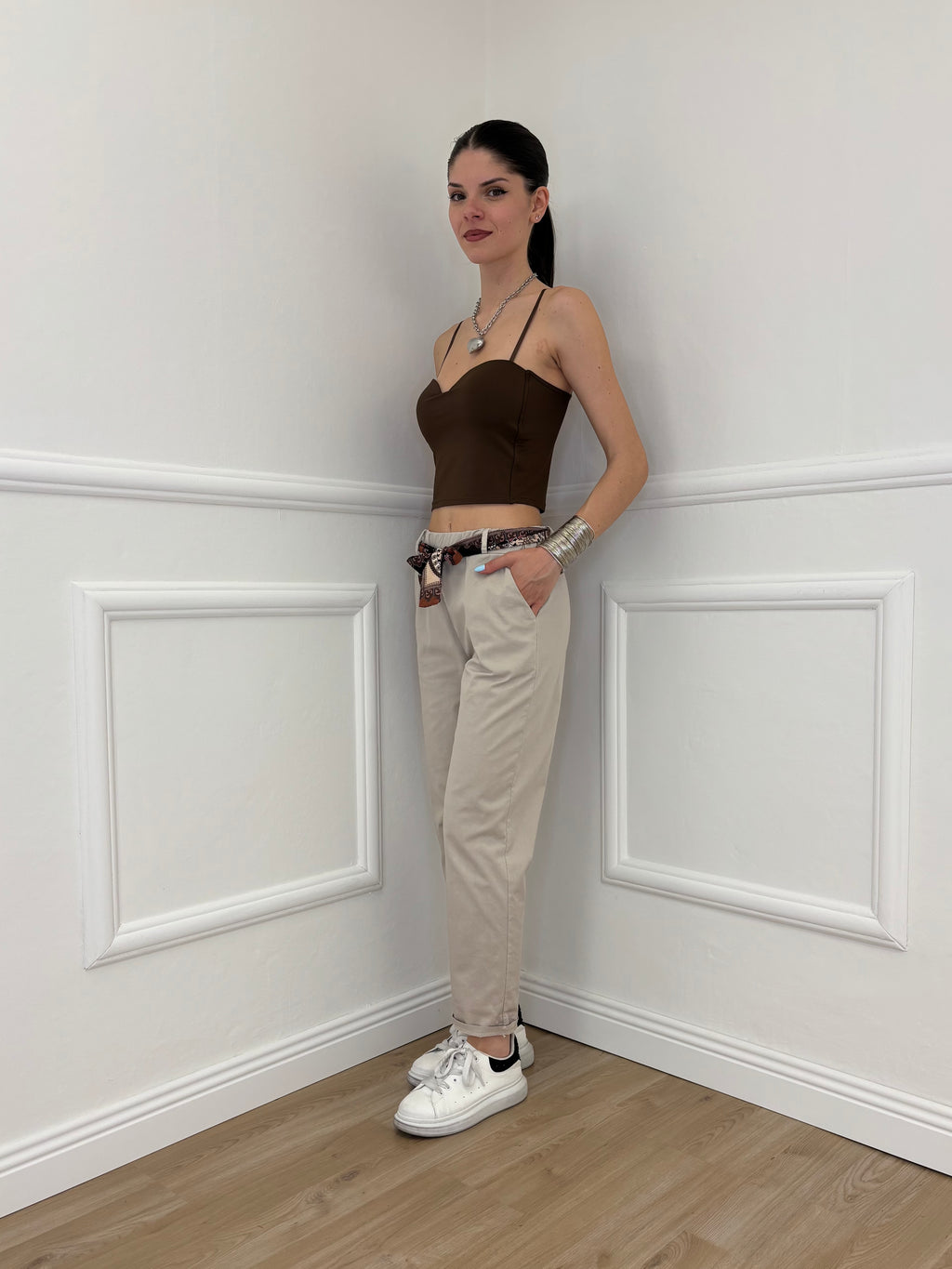 Pantalone Cotone Fusciacca 1508 Ecru