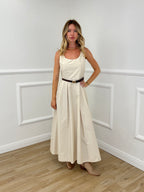 Abito Popeline Scollo Quadrato 2886 Beige