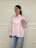 Camicia Over Tasca Strass 1786 Rosa