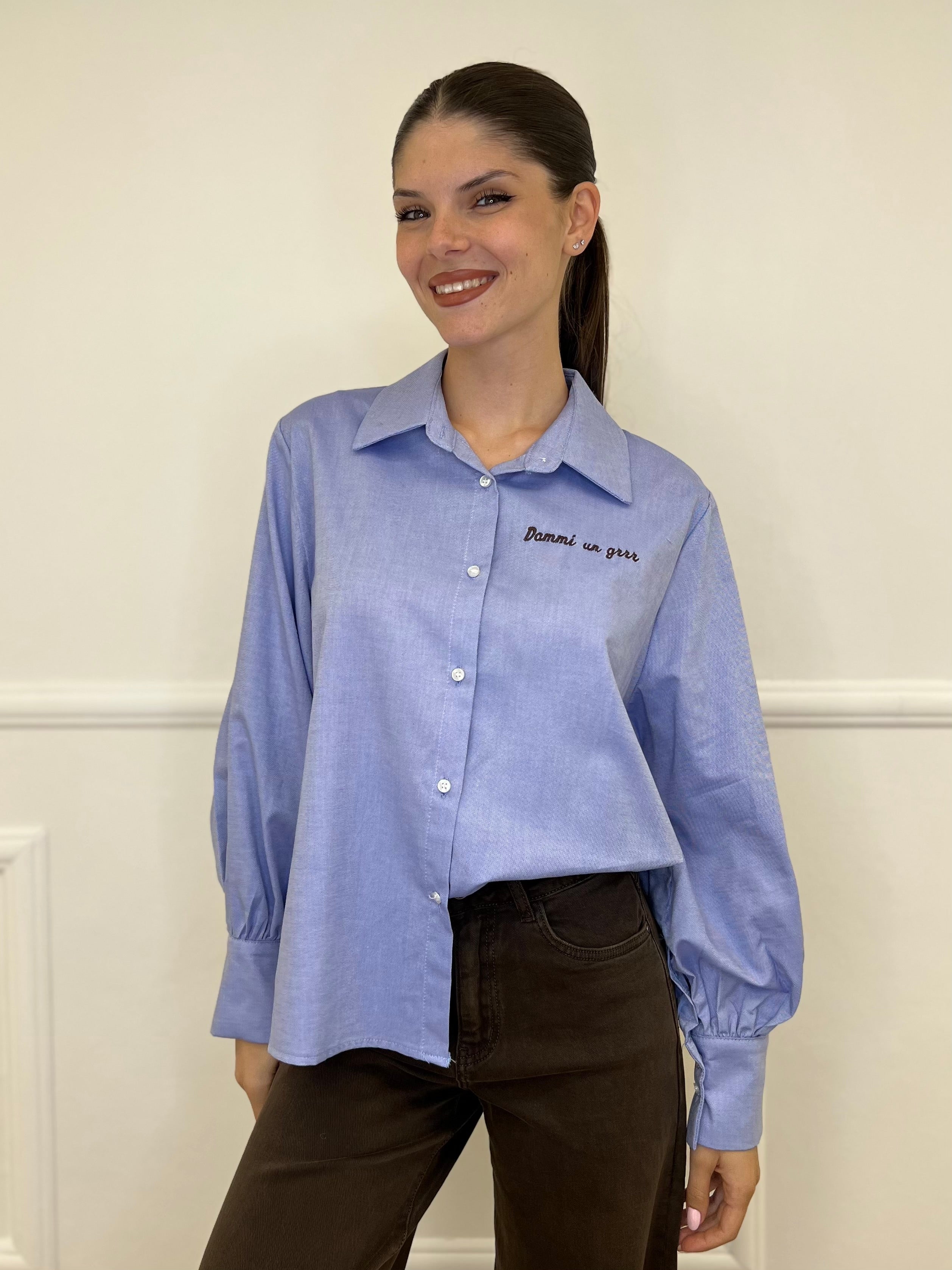 Camicia Dammi un Grrr 27598 Blu - Bazar Abbigliamento