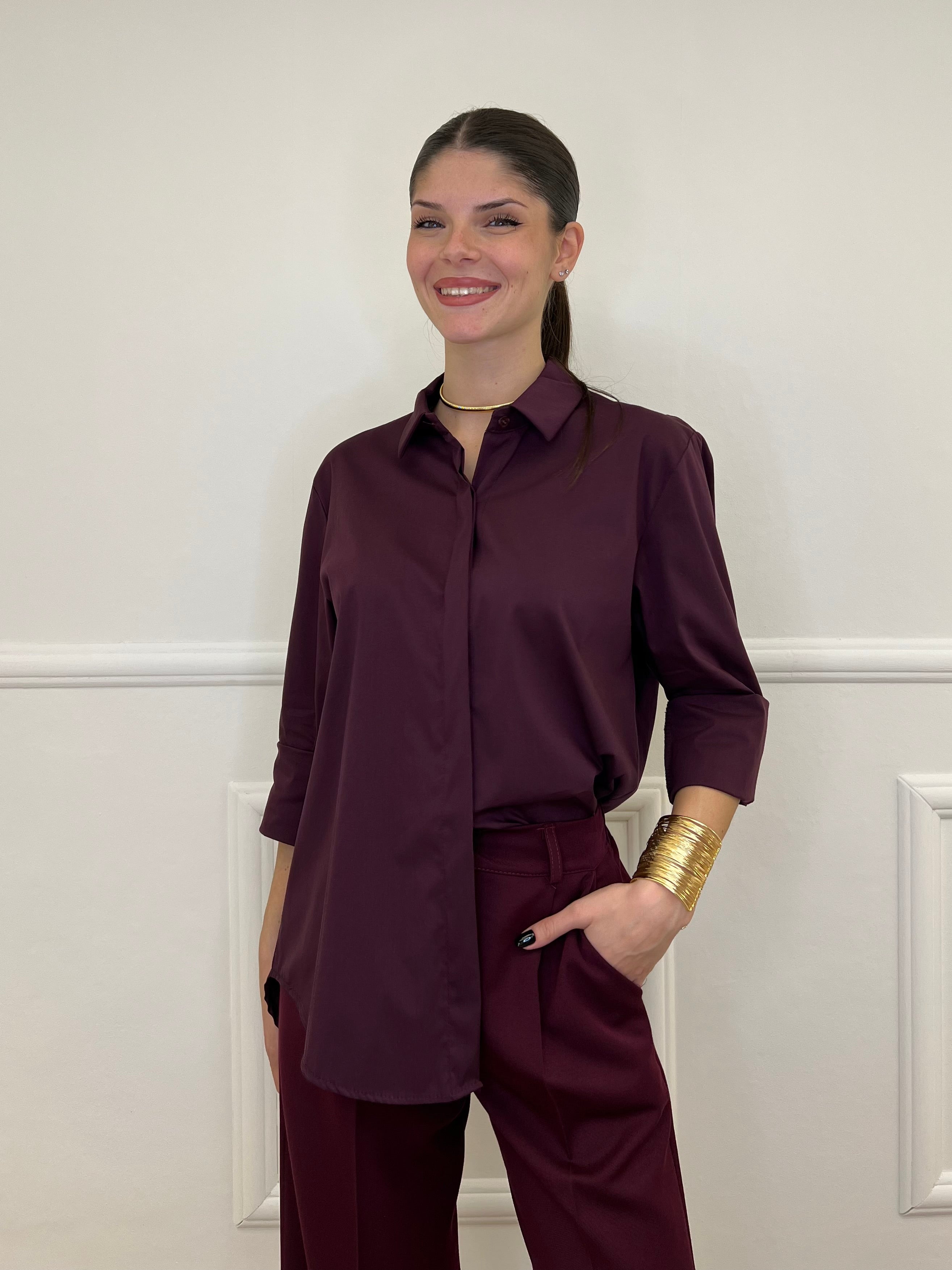 Camicia Over 50320 Burgundy