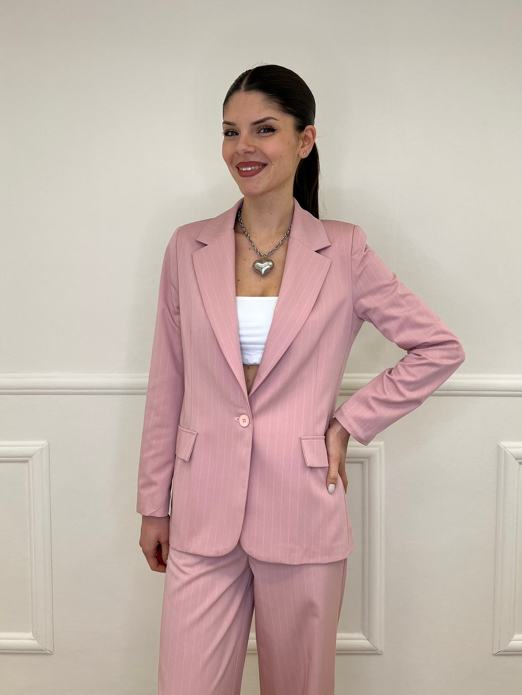 Tailleur Gessato G27636 Rosa