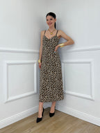 Vestito In Satin Animalier 9857 Maculato