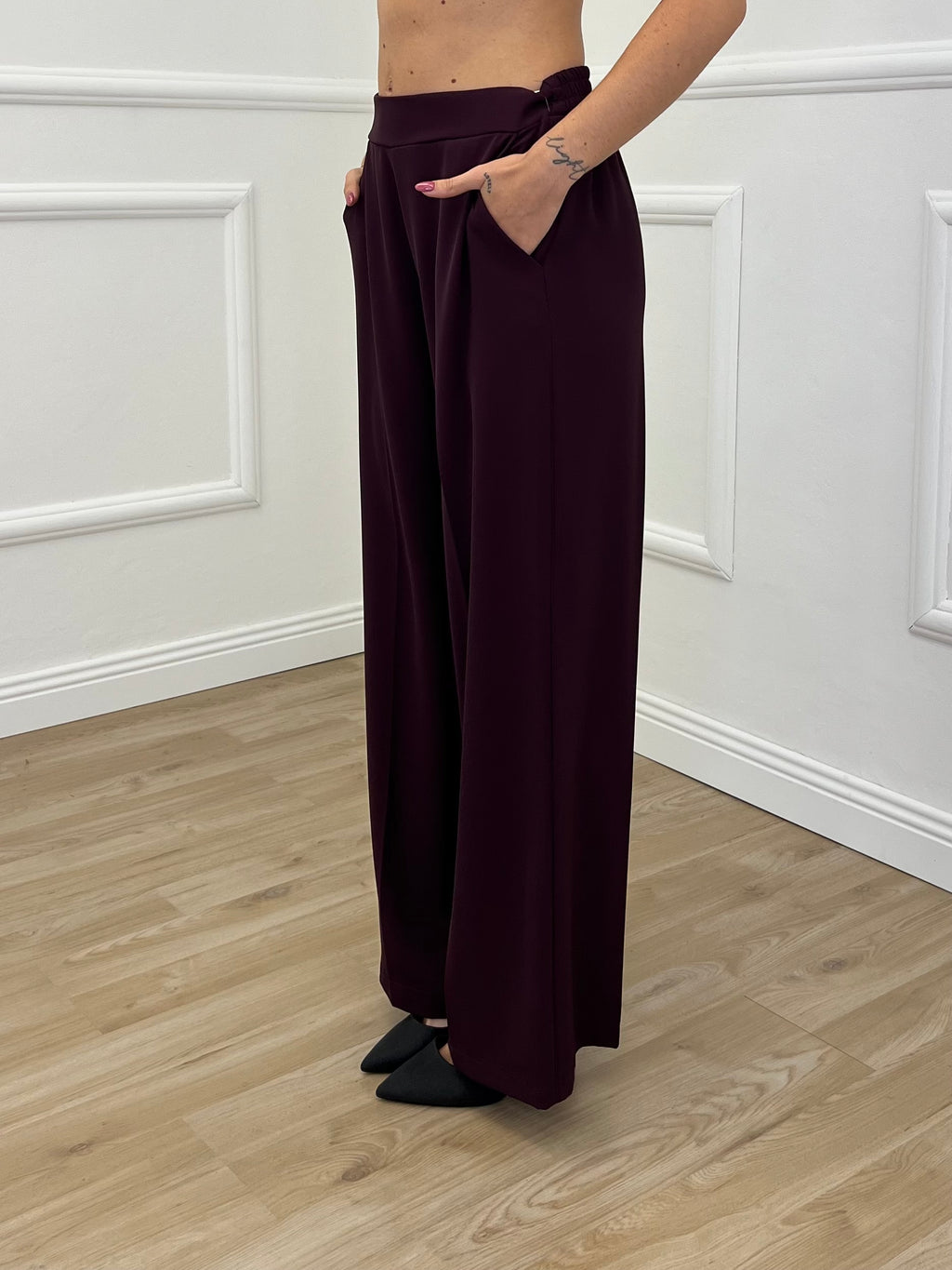 Pantalone Fluido Cady 7270 Burgundy