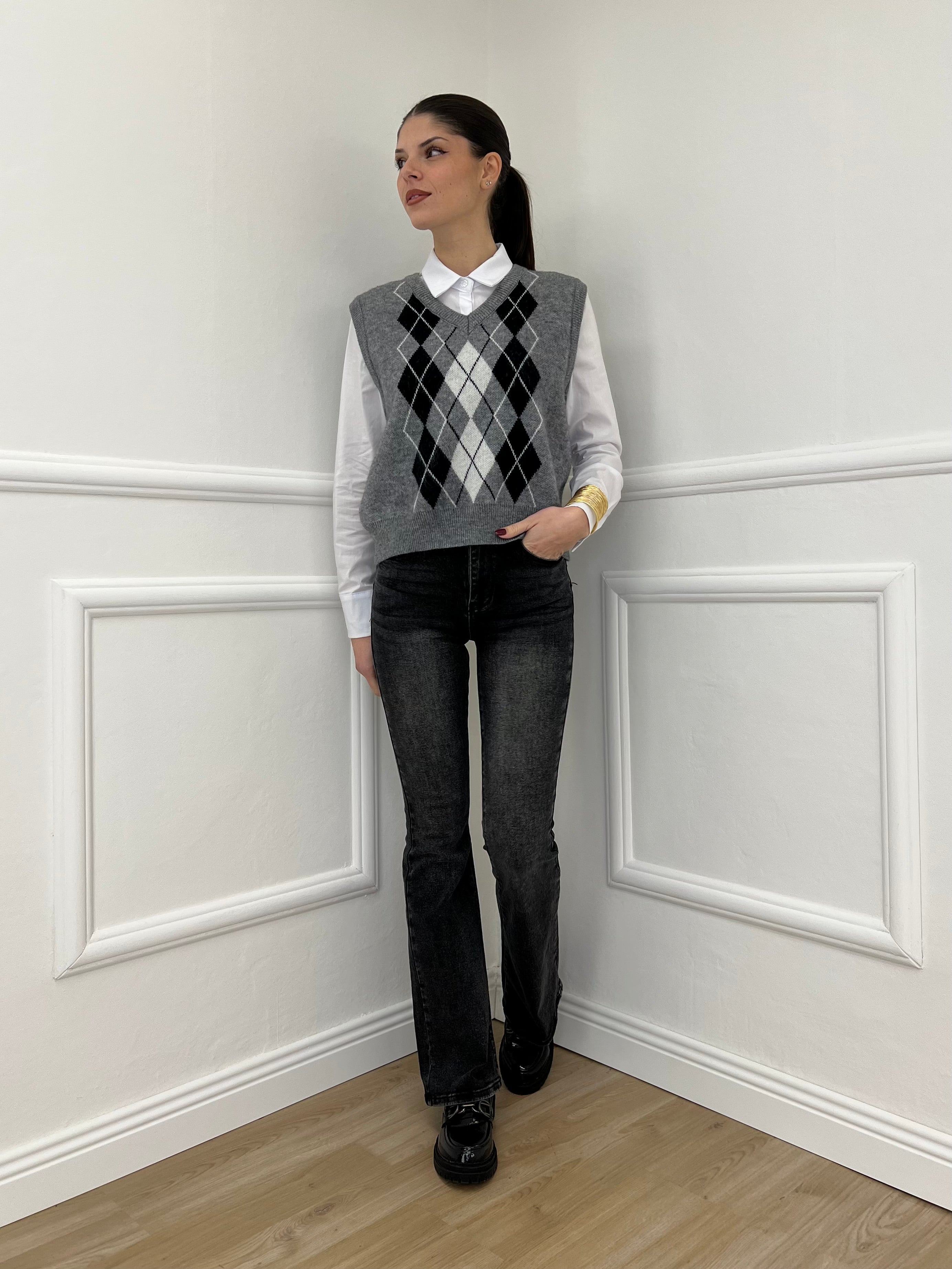 Gilet Losanghe 261711 Grigio