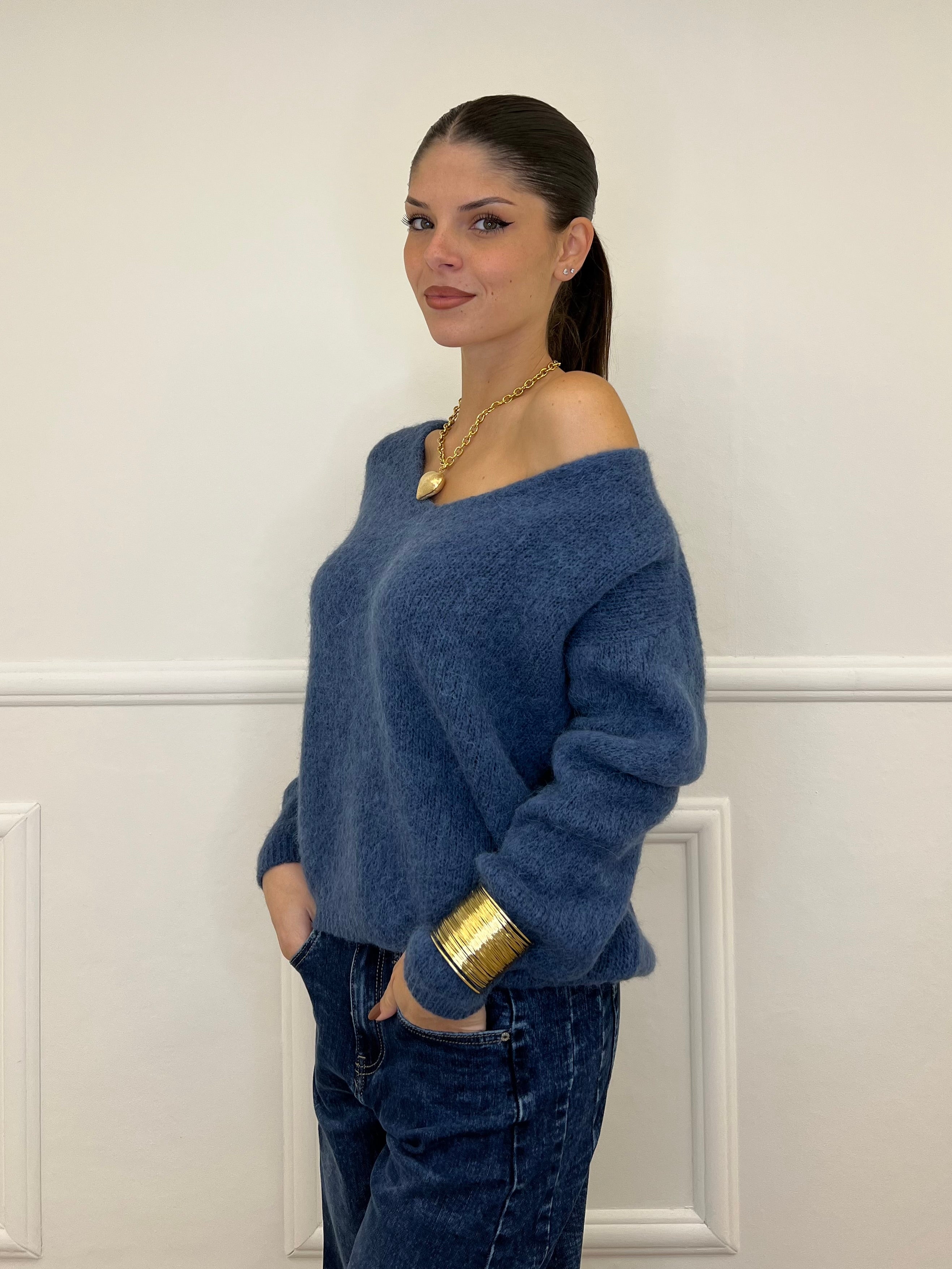 Maglia a V Alpaca 24103