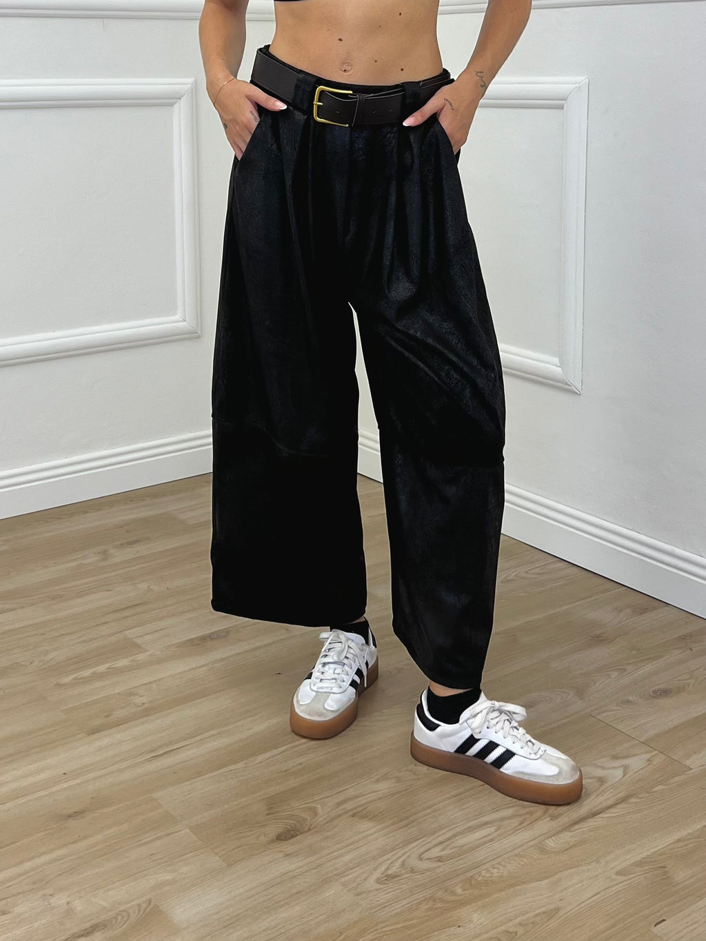 Pantalone Gaucho Baggy Used 4840 Nero