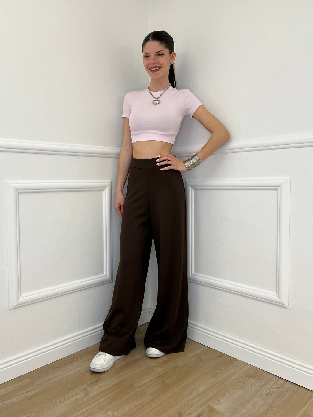 T-shirt Crop Lumina LC240001 Rosa