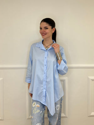 Camicia Asimmetrica 41915 Azzurro
