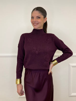 Maglia Flowers 5588 Burgundy