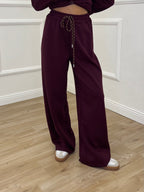 Pantalone Coulisse Felpa D28793 Burgundy