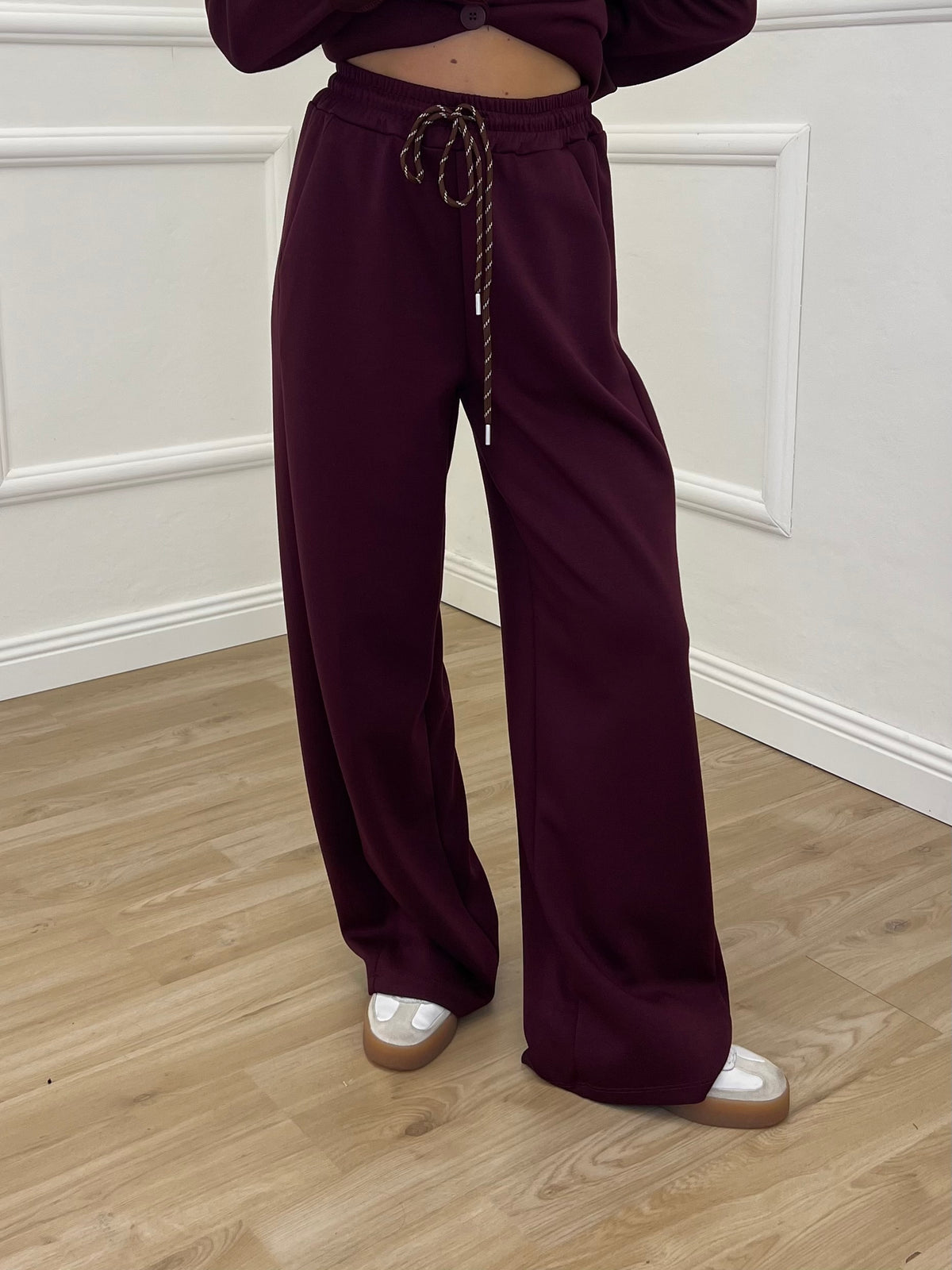 Pantalone Coulisse Felpa D28793 Burgundy