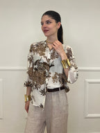 Camicia Jungle Cotone e Seta 93-242 Ecru