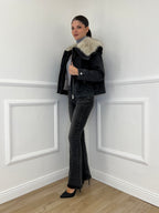 Fur Denim Jacket DL30037 Grey