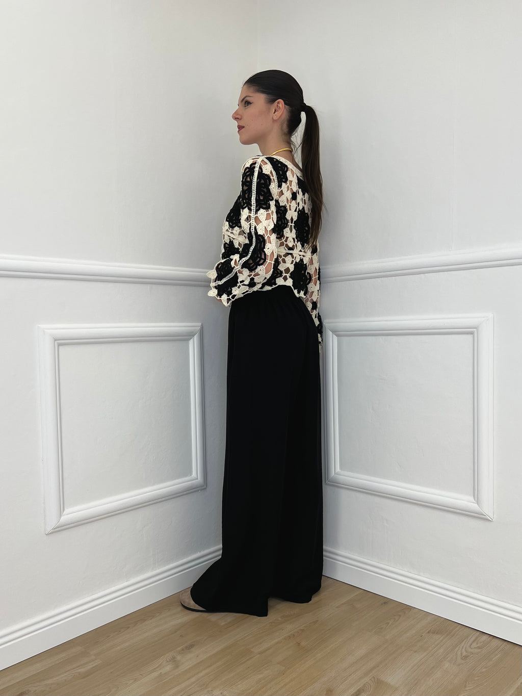 Pantalone Froissé Coulisse 81005 Nero