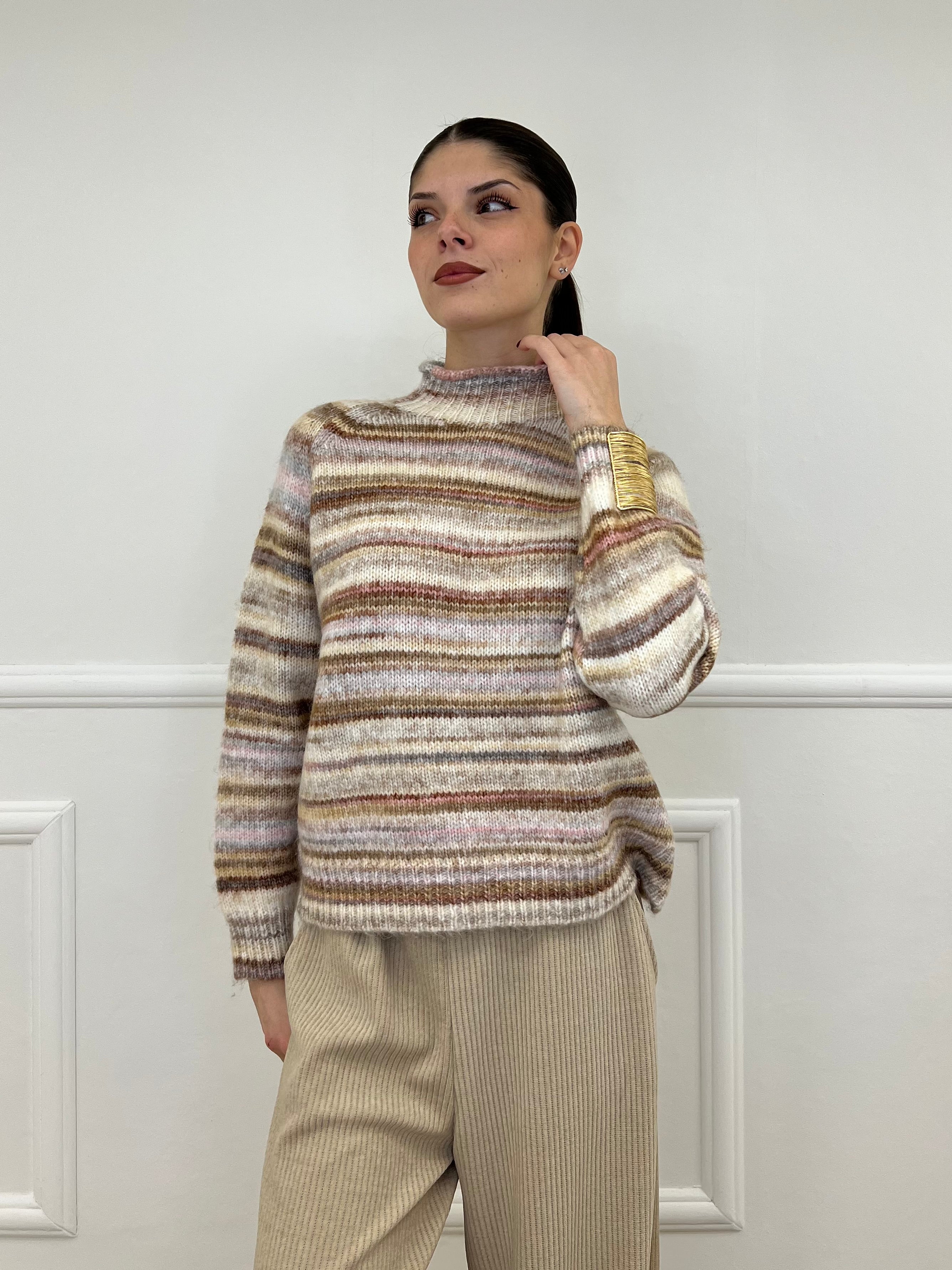 Maglia Vulcano Multicolor 25206 Ecru