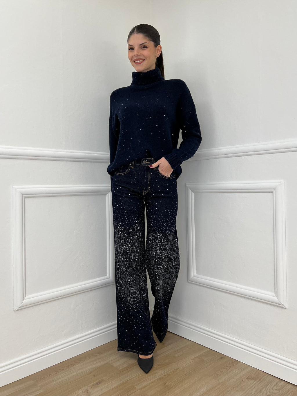 Jeans Strass 2377 Blue Black