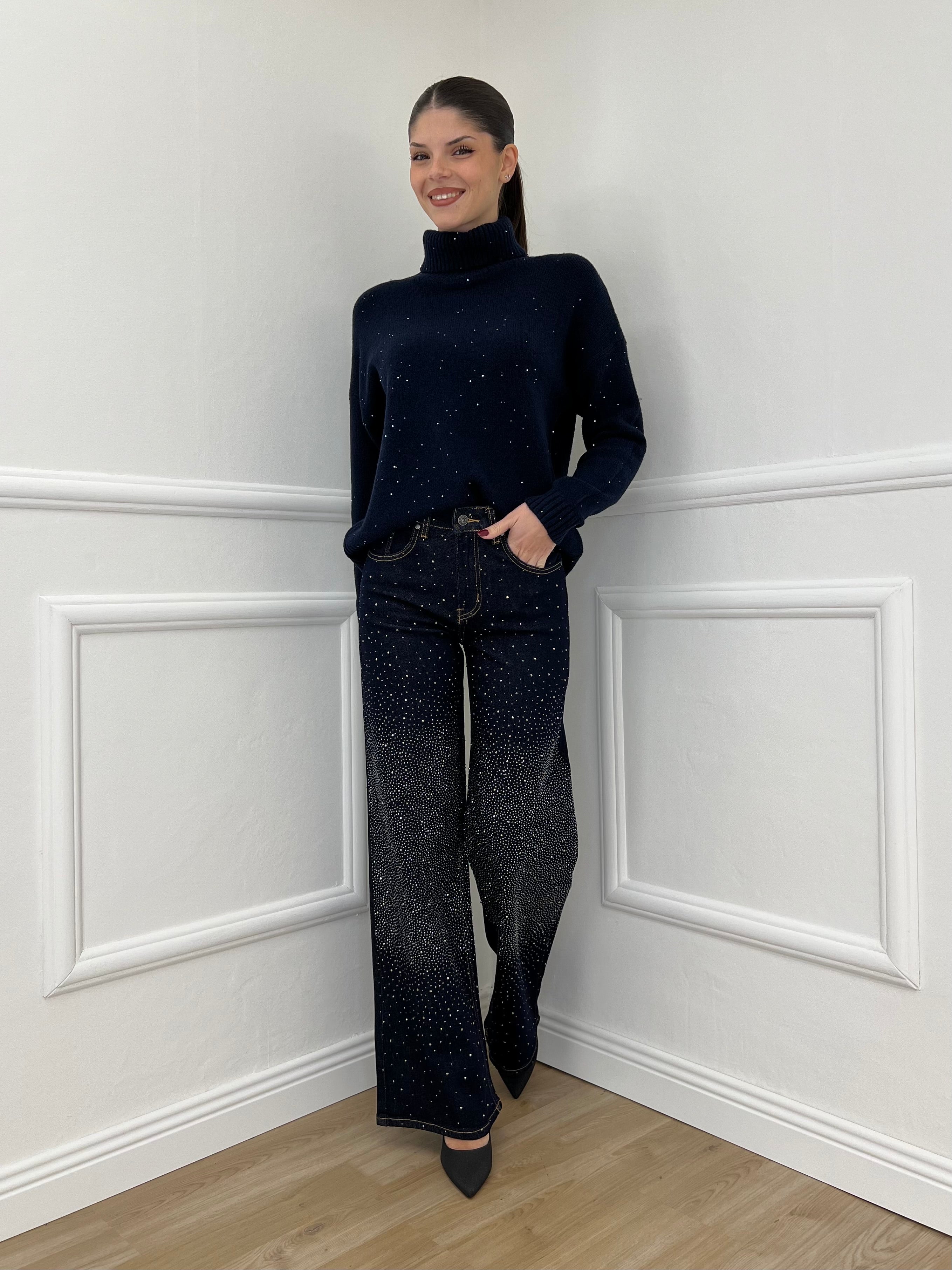 Jeans Strass 2377 Blue Black