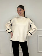 Maglia Profili Contrasto 5337 Panna