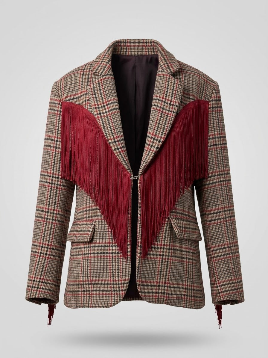 Giacca Galles con Frange A20352 Bordeaux