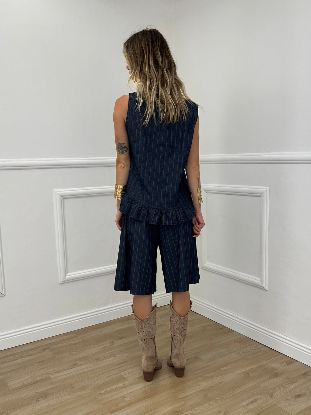 Bermuda Gessato Chambray 6006 Blu