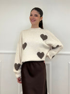 Maglia Shetland Cuori 2405 Ecru