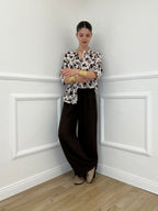 Camicia Fiori Coreana 2588-2 Marrone