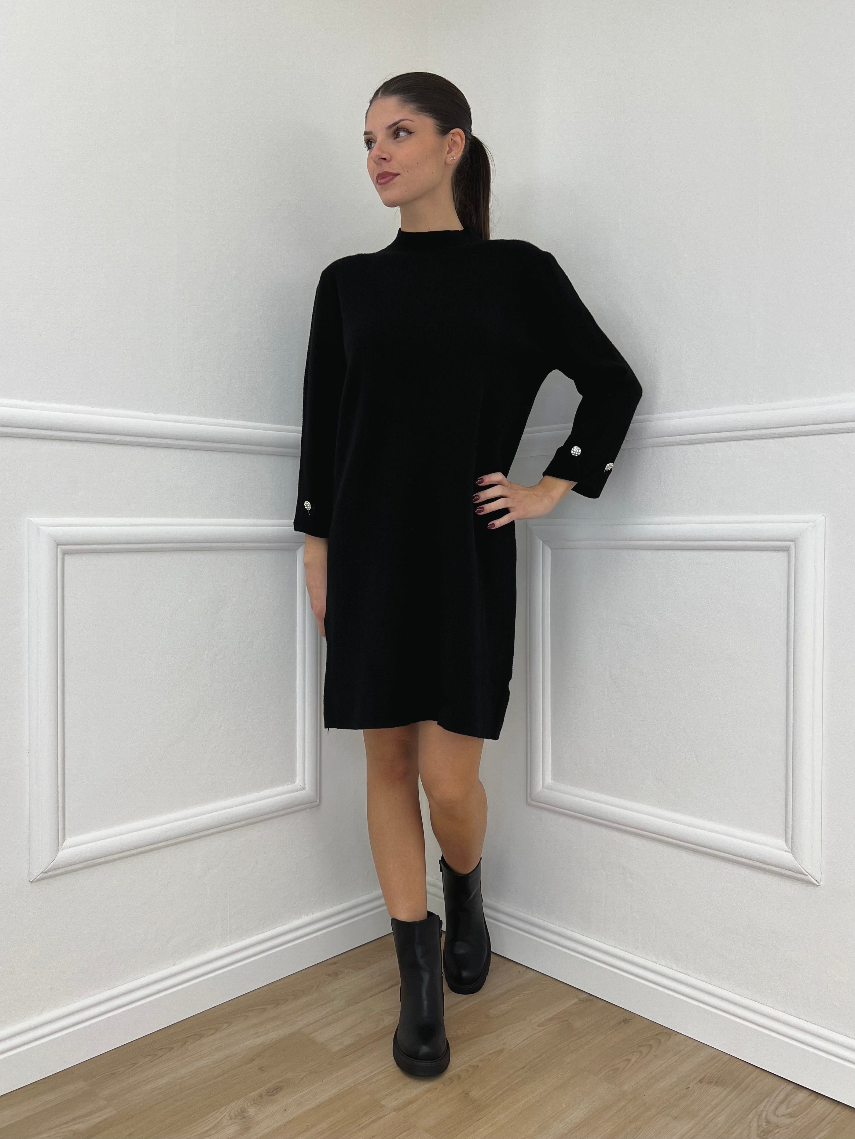 Abito in Maglia 9432 Nero